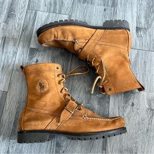 Polo Ranger Cookie Boots Tan Nubuck Leather EUC Mens Size 11 D